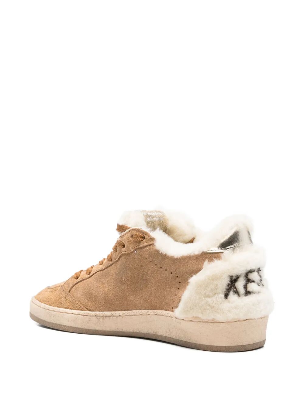 GOLDEN GOOSE Shearling-Lined Sneakers with Crystal Accent