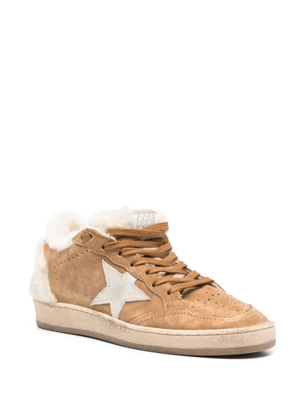 GOLDEN GOOSE Shearling-Lined Sneakers with Crystal Accent