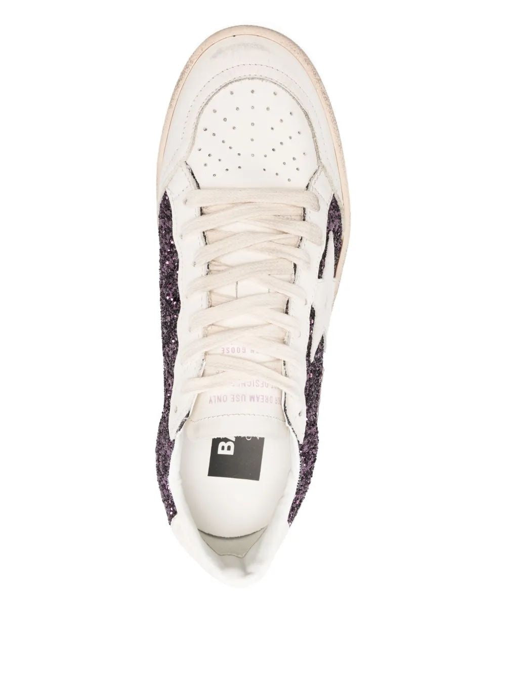 GOLDEN GOOSE Glitter Upper Leather Toe Sneakers for Women