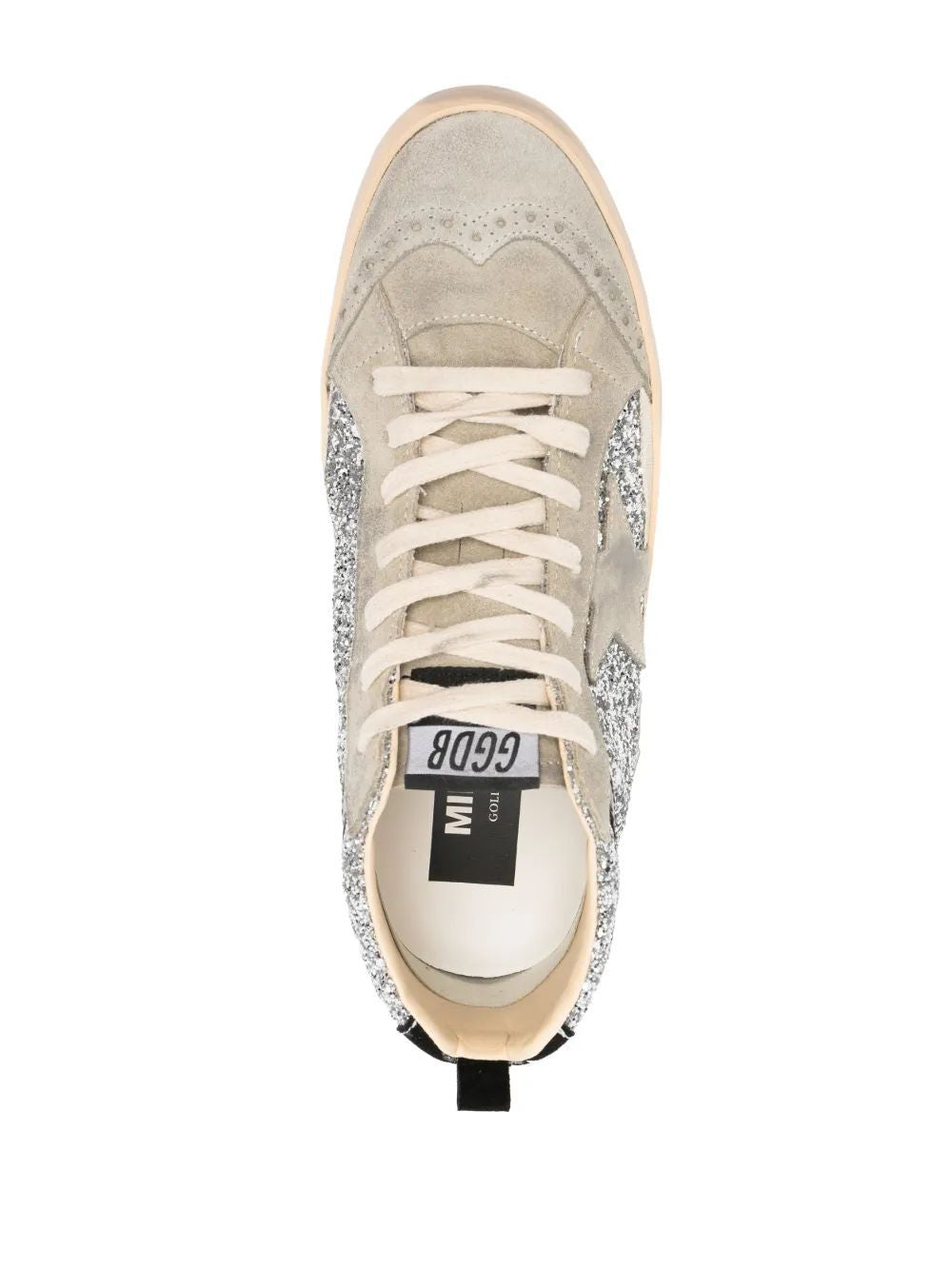 GOLDEN GOOSE Mid Star Glitter Upper Suede Toe Sneakers for Women
