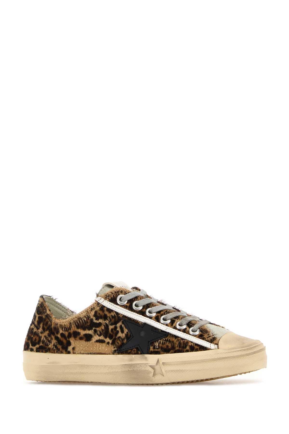 GOLDEN GOOSE V-STAR 2 Leopard Horsy Up Sneakers for Women