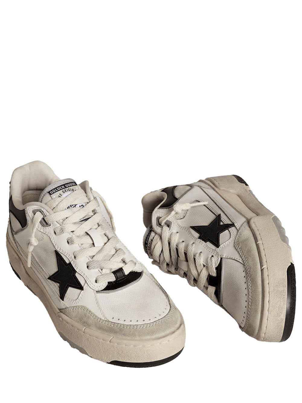GOLDEN GOOSE Forty2 Leather Sneaker with Black Star and Heel Tab