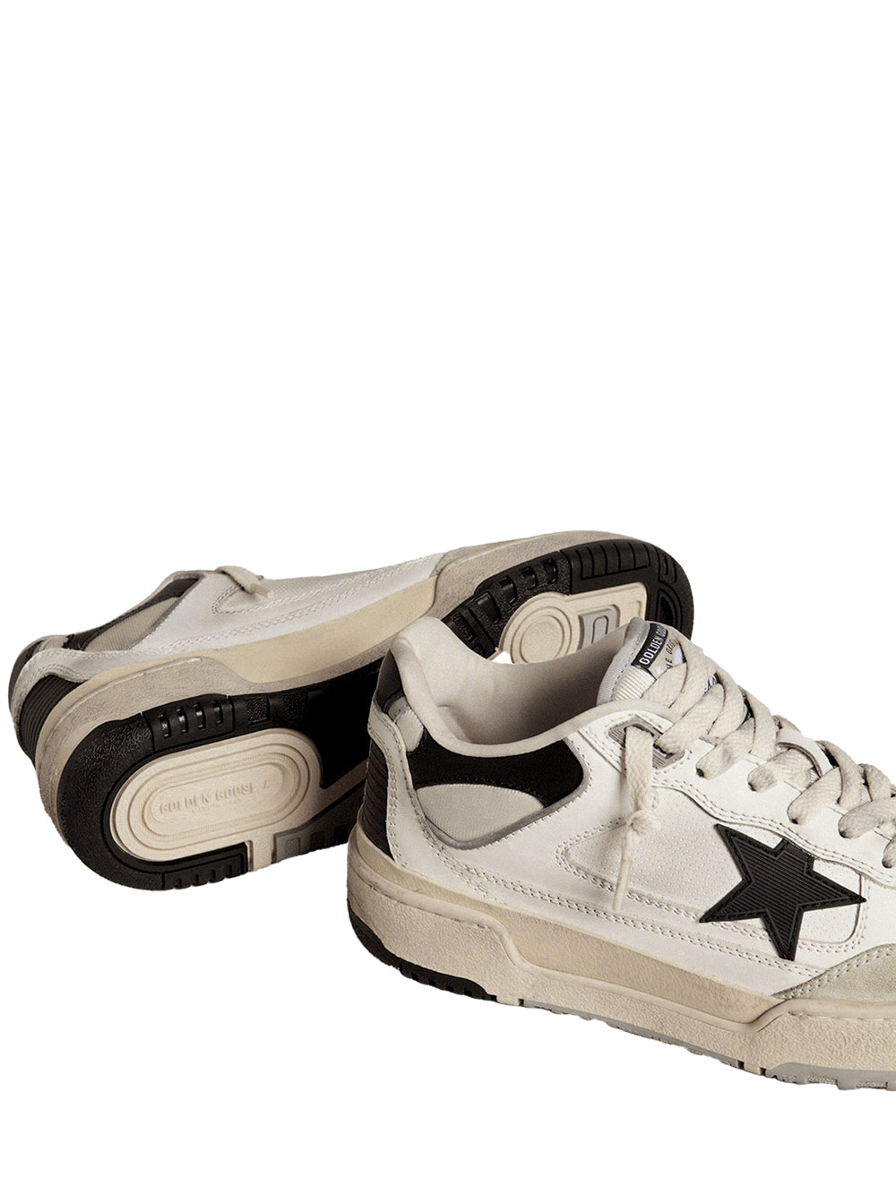 GOLDEN GOOSE Forty2 Leather Sneaker with Black Star and Heel Tab