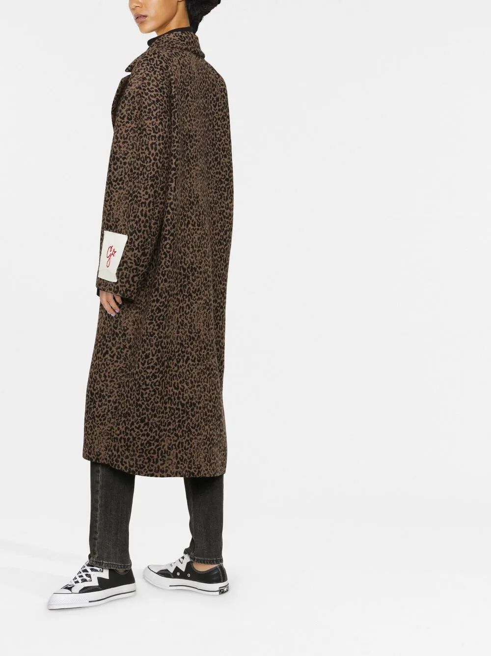 GOLDEN GOOSE Single-Breasted Wool Cocoon Jacket with Jacquard Motif