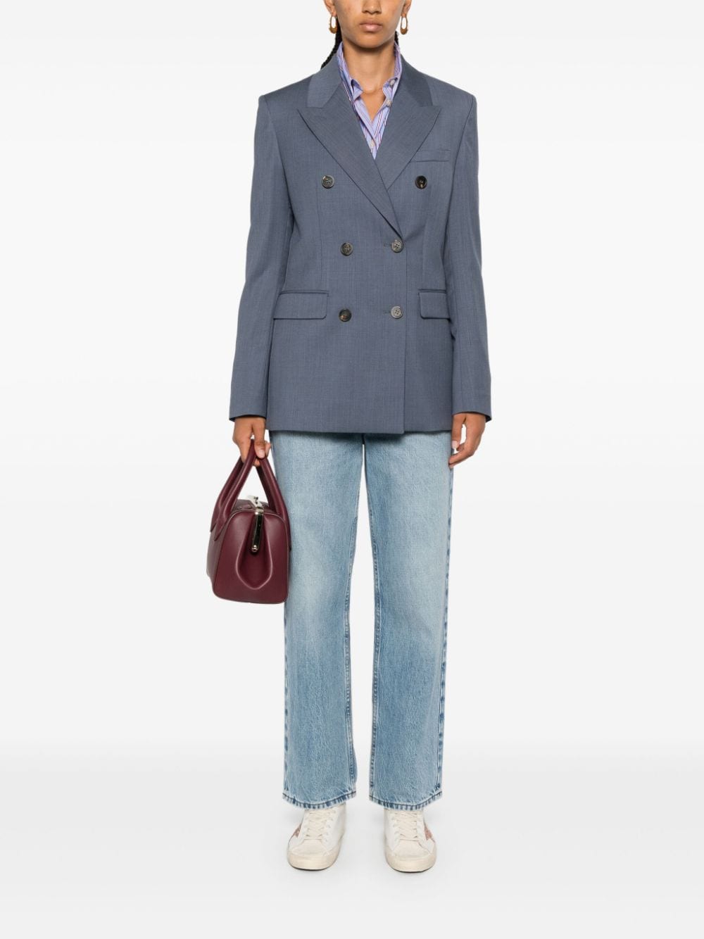 GOLDEN GOOSE Double-Breasted Wool Textured Jacket