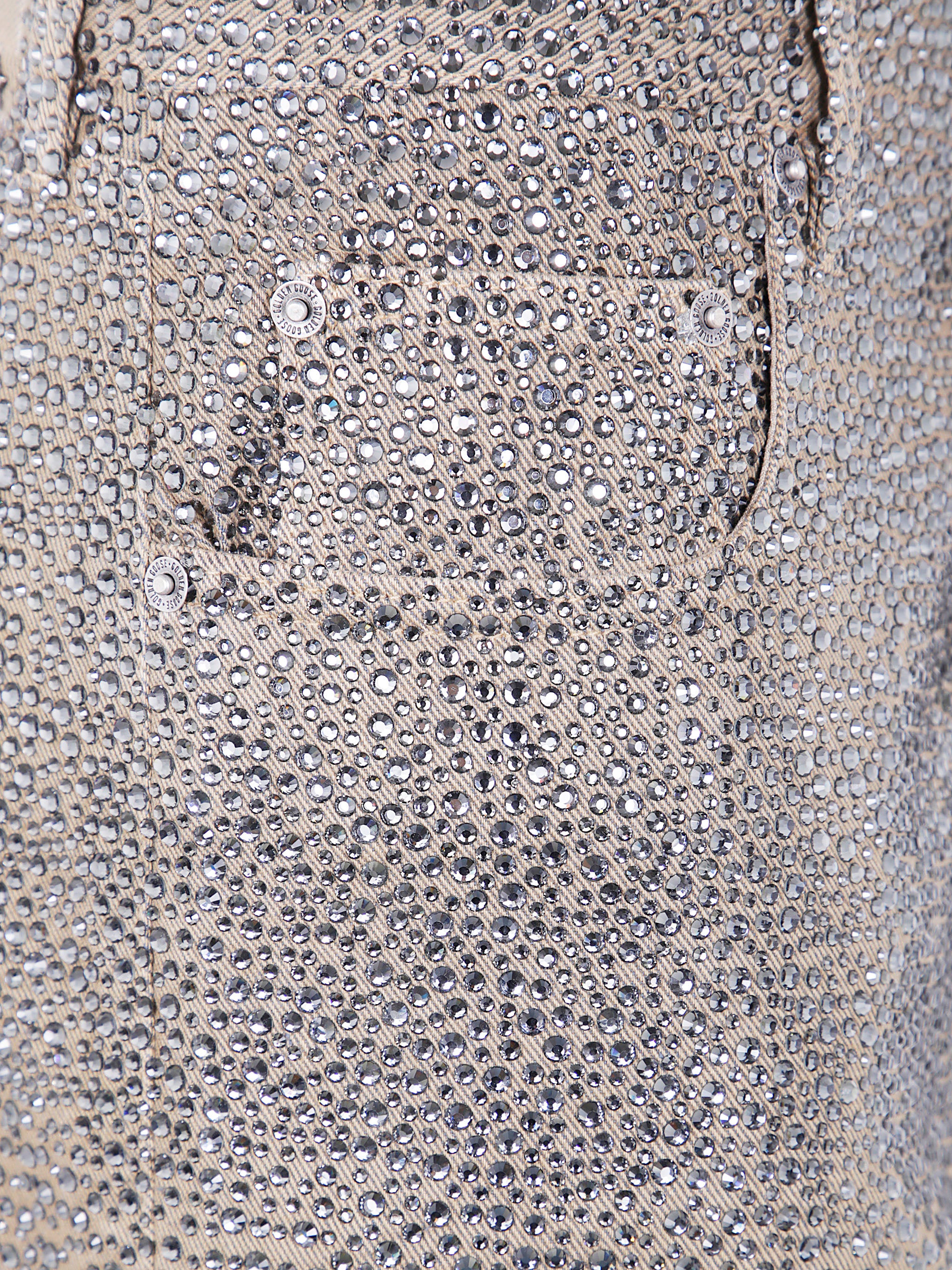 GOLDEN GOOSE Journey Women's Pant - Cotton Denim Full Wash with Crystal Degrade