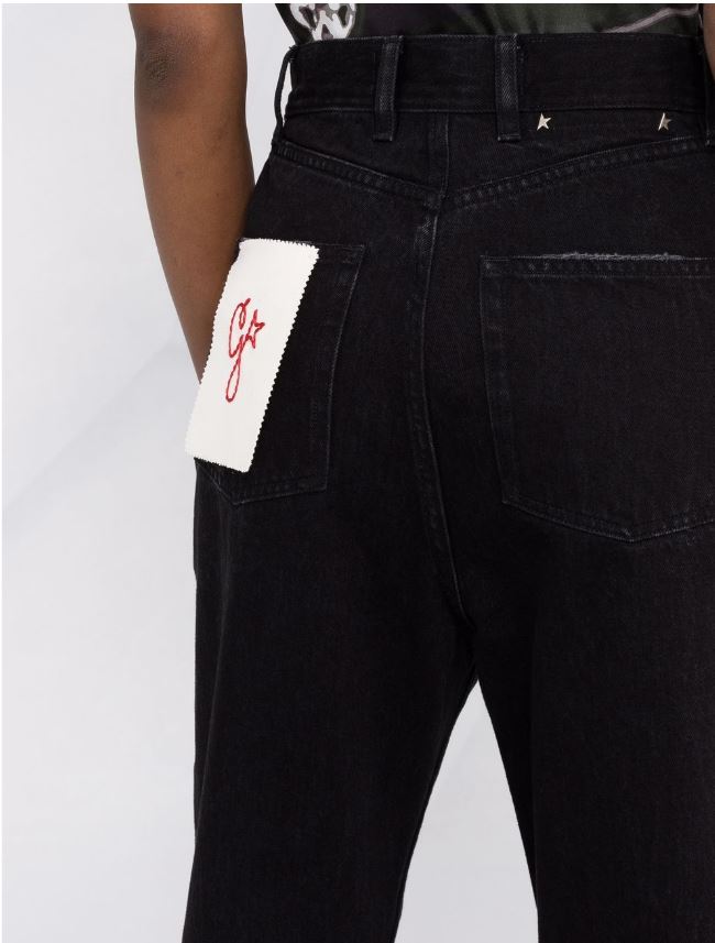 GOLDEN GOOSE High Waist Cotton Straight Leg Jeans for Women