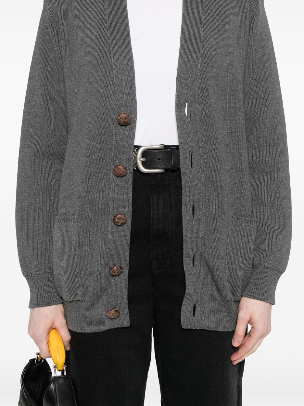 GOLDEN GOOSE V-Necked Cardigan with Logo Print