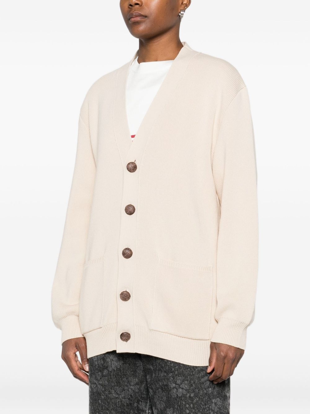 GOLDEN GOOSE Women's V-Neck Cardigan with Buttoned Front and Pockets