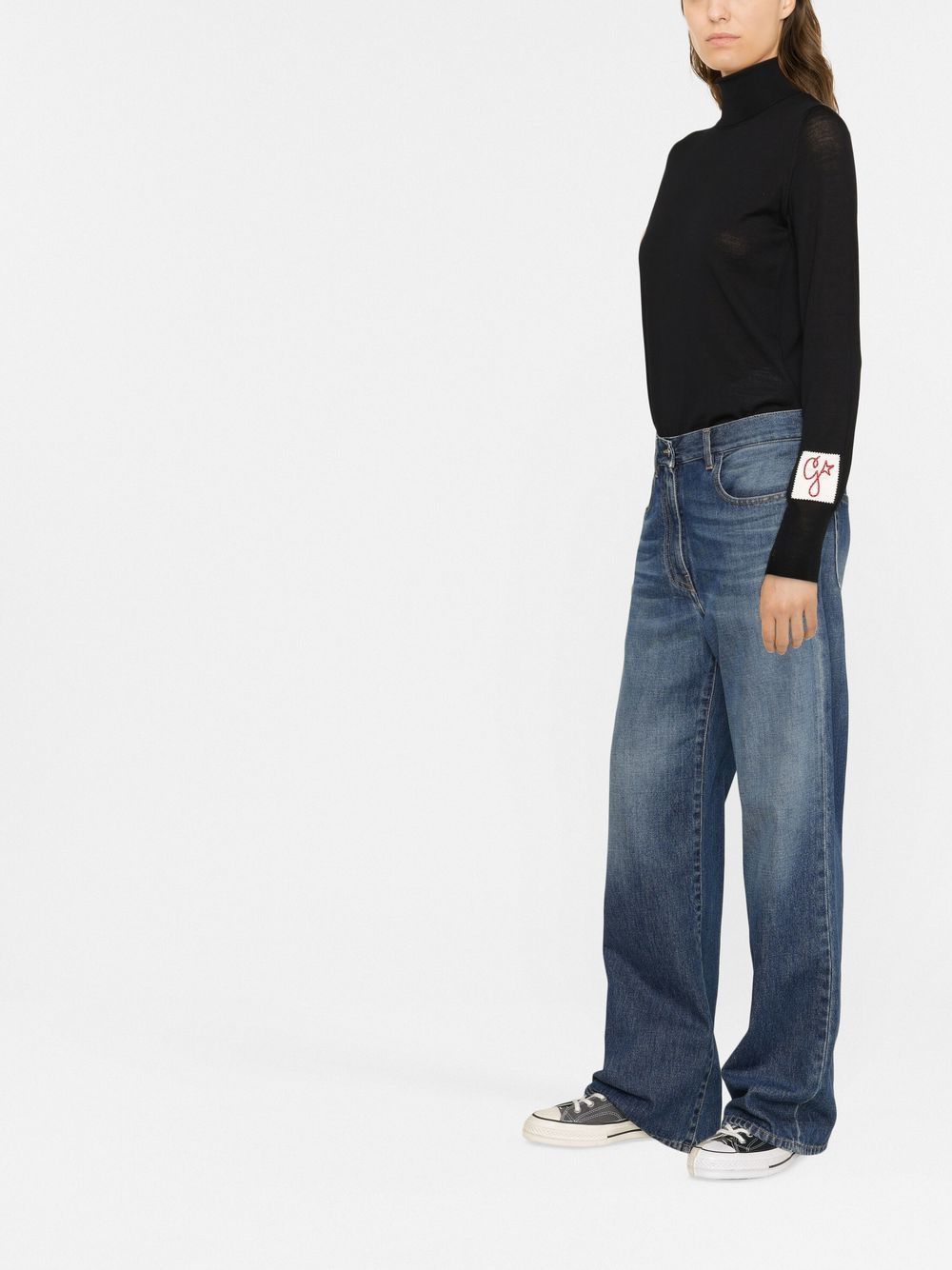 GOLDEN GOOSE Distressed Virgin Wool Turtleneck Sweater