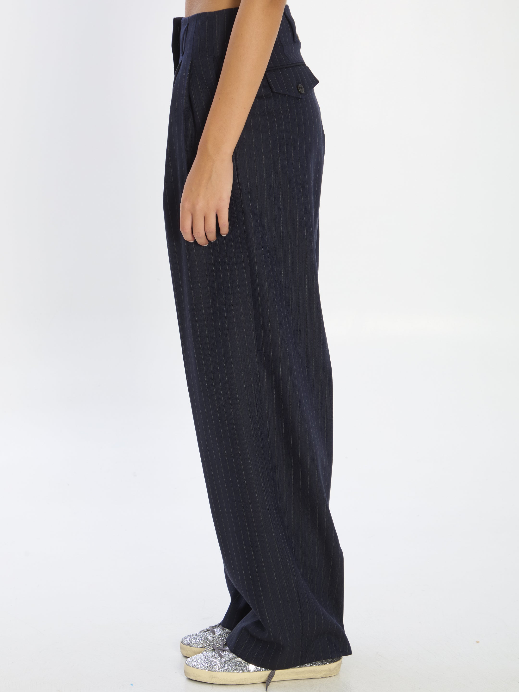 GOLDEN GOOSE Pinstriped Trousers - Regular Fit