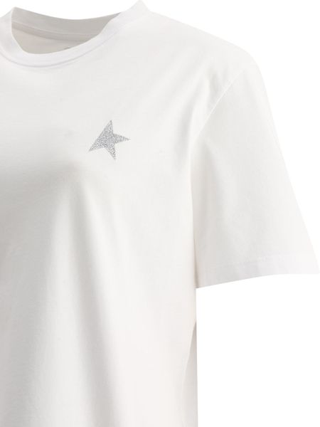 GOLDEN GOOSE Crew-Neck T-Shirt with Glitter Star - Women's Regular Fit
