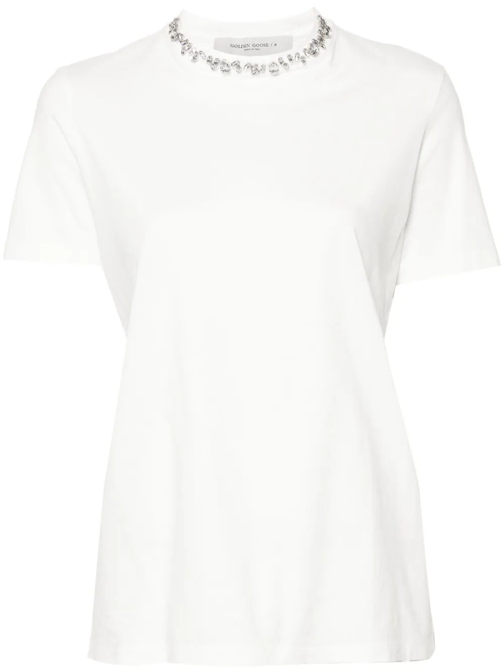 GOLDEN GOOSE Distressed Regular T-Shirt with Embroidery for Women