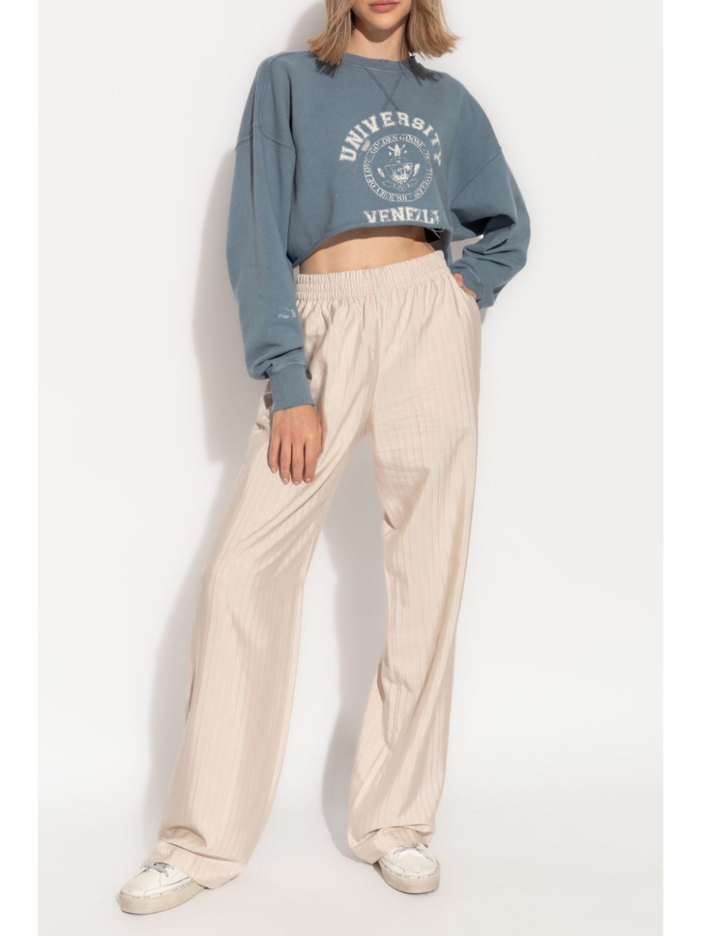 GOLDEN GOOSE Journey Cropped Crewneck Sweatshirt - Women's
