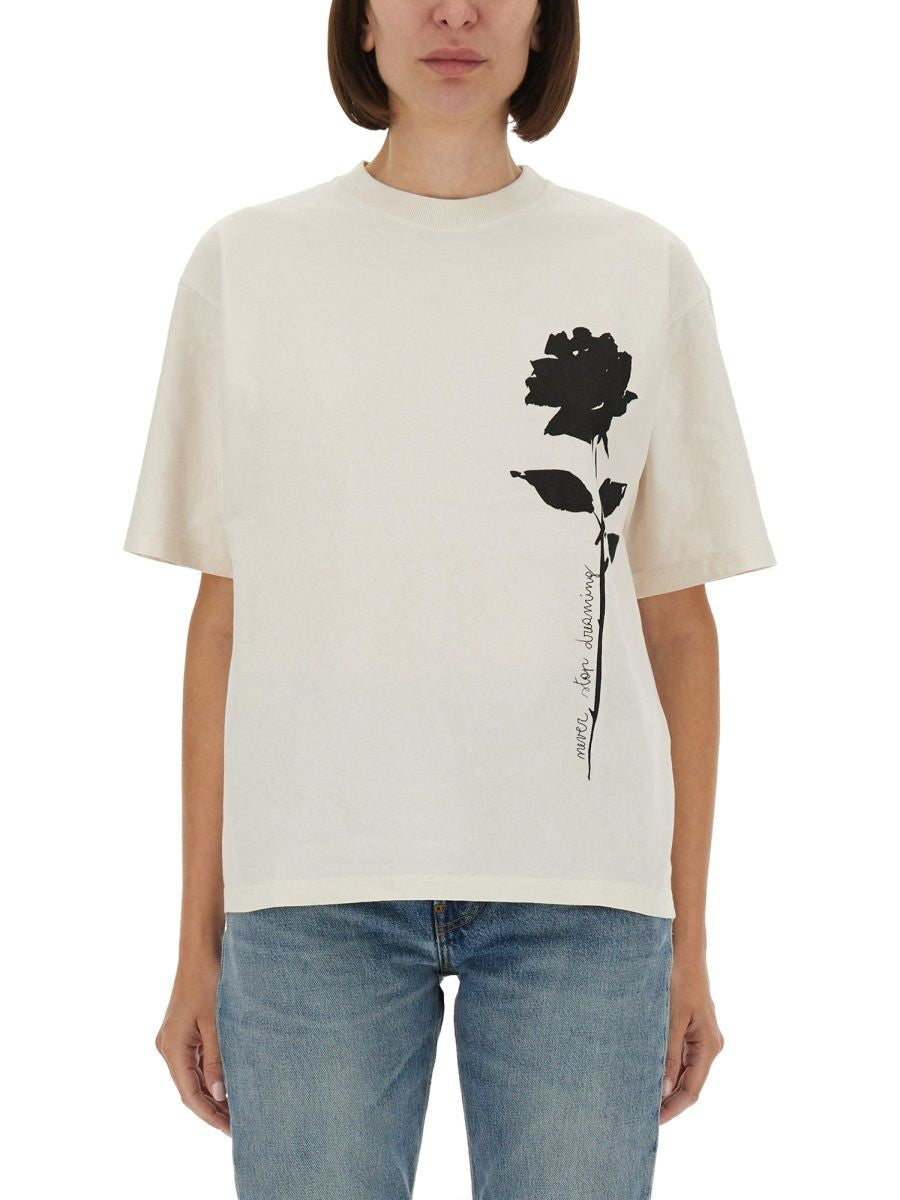 GOLDEN GOOSE Floral Printed Cotton T-Shirt - Women’s Short Sleeves
