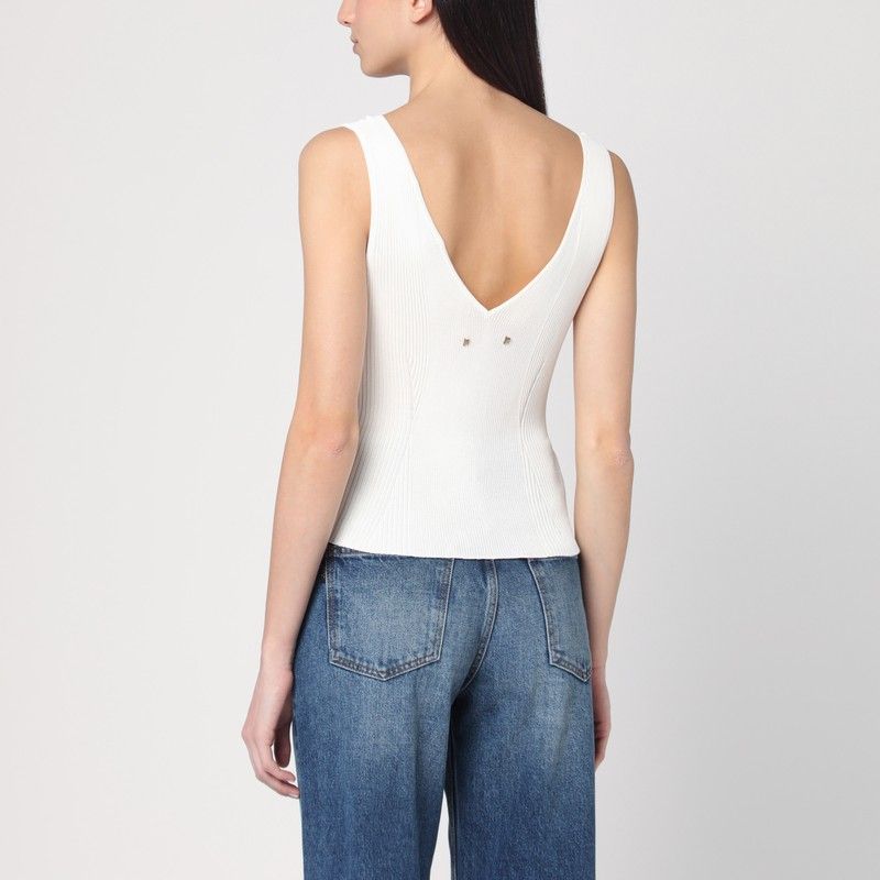 GOLDEN GOOSE Ribbed V-Neck Tank Top