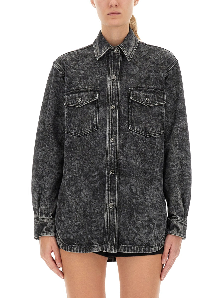 GOLDEN GOOSE Ollie Boyfriend's Shirt with Laser Flowers – Size S