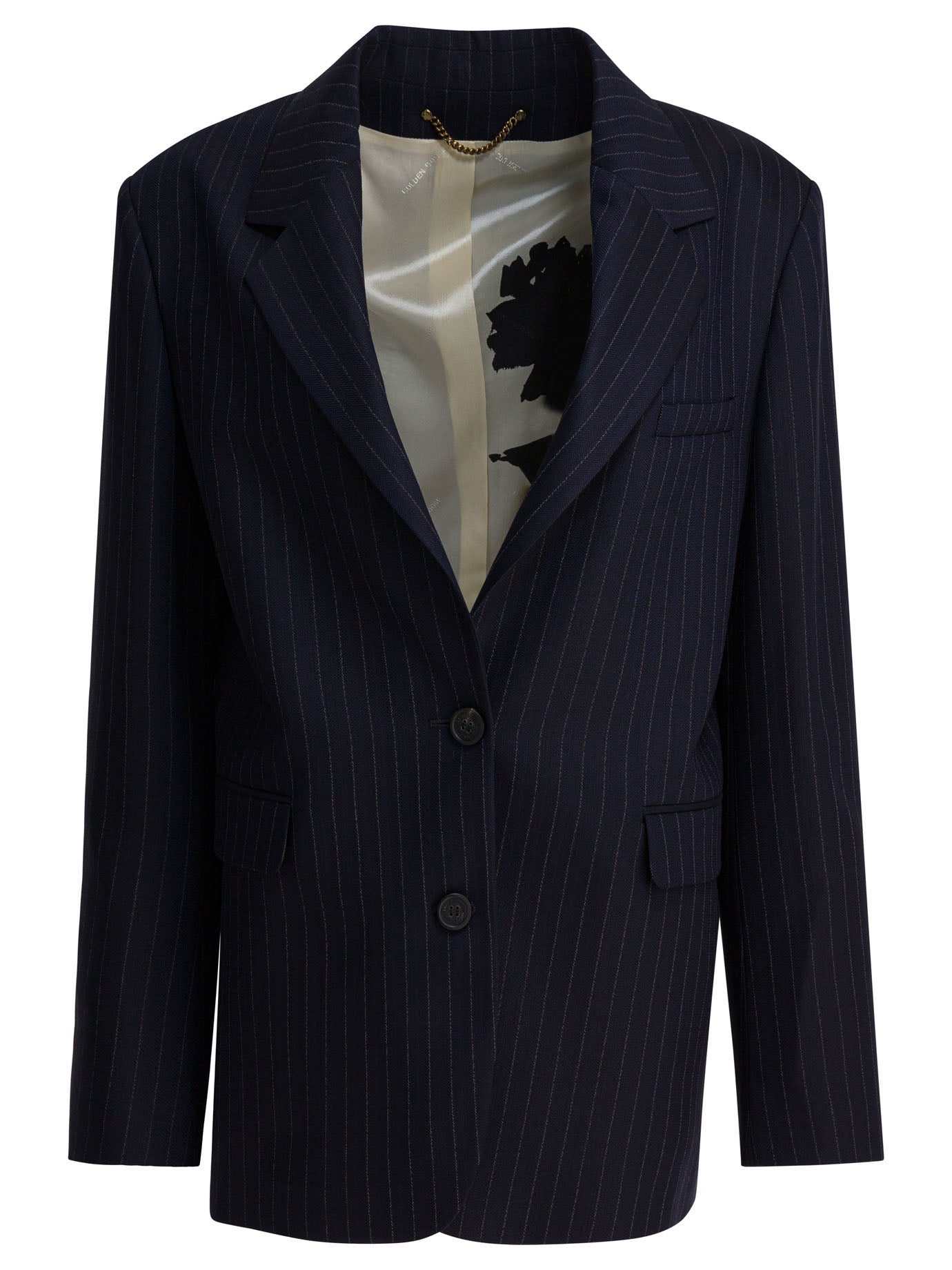 GOLDEN GOOSE Single-Breasted Pinstripe Blazer Jacket