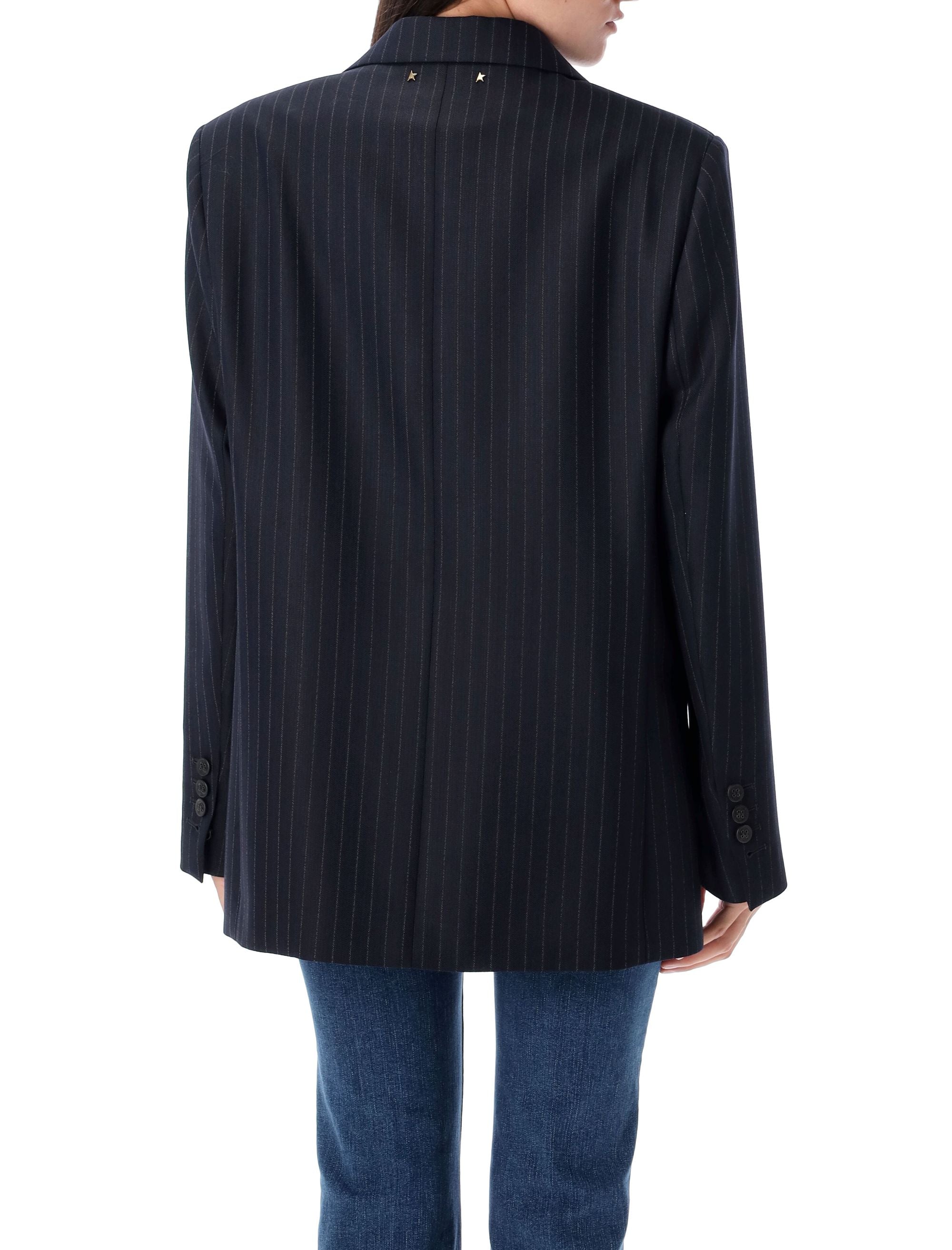 GOLDEN GOOSE Single-Breasted Pinstripe Blazer Jacket