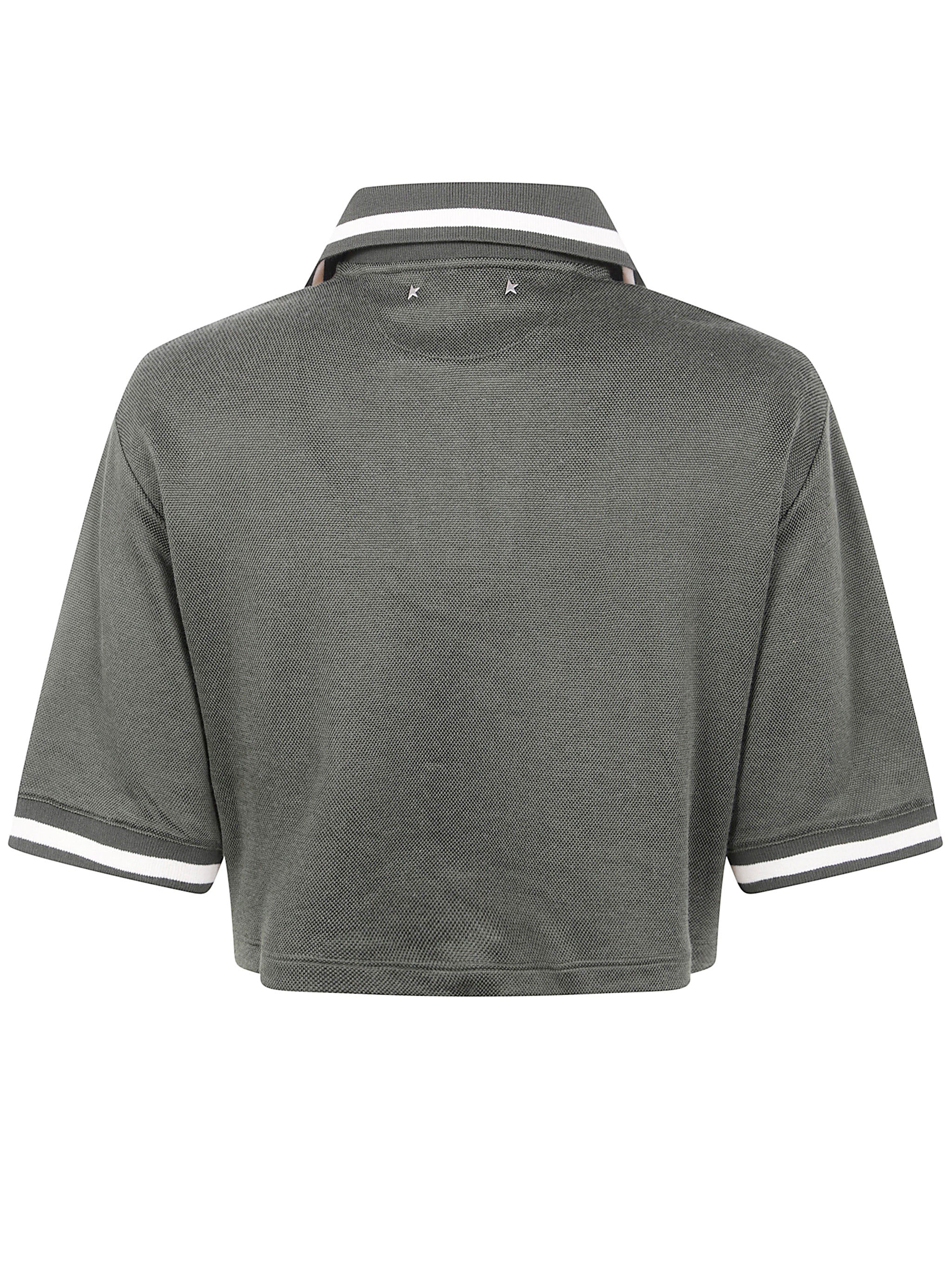 GOLDEN GOOSE Journey Women's Medium Crop Polo Fluid T-Shirt