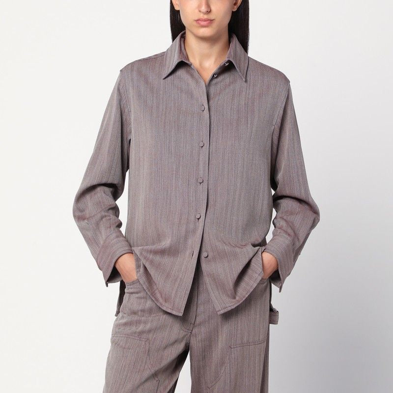 GOLDEN GOOSE Garnet Chevron Wool Blend Shirt