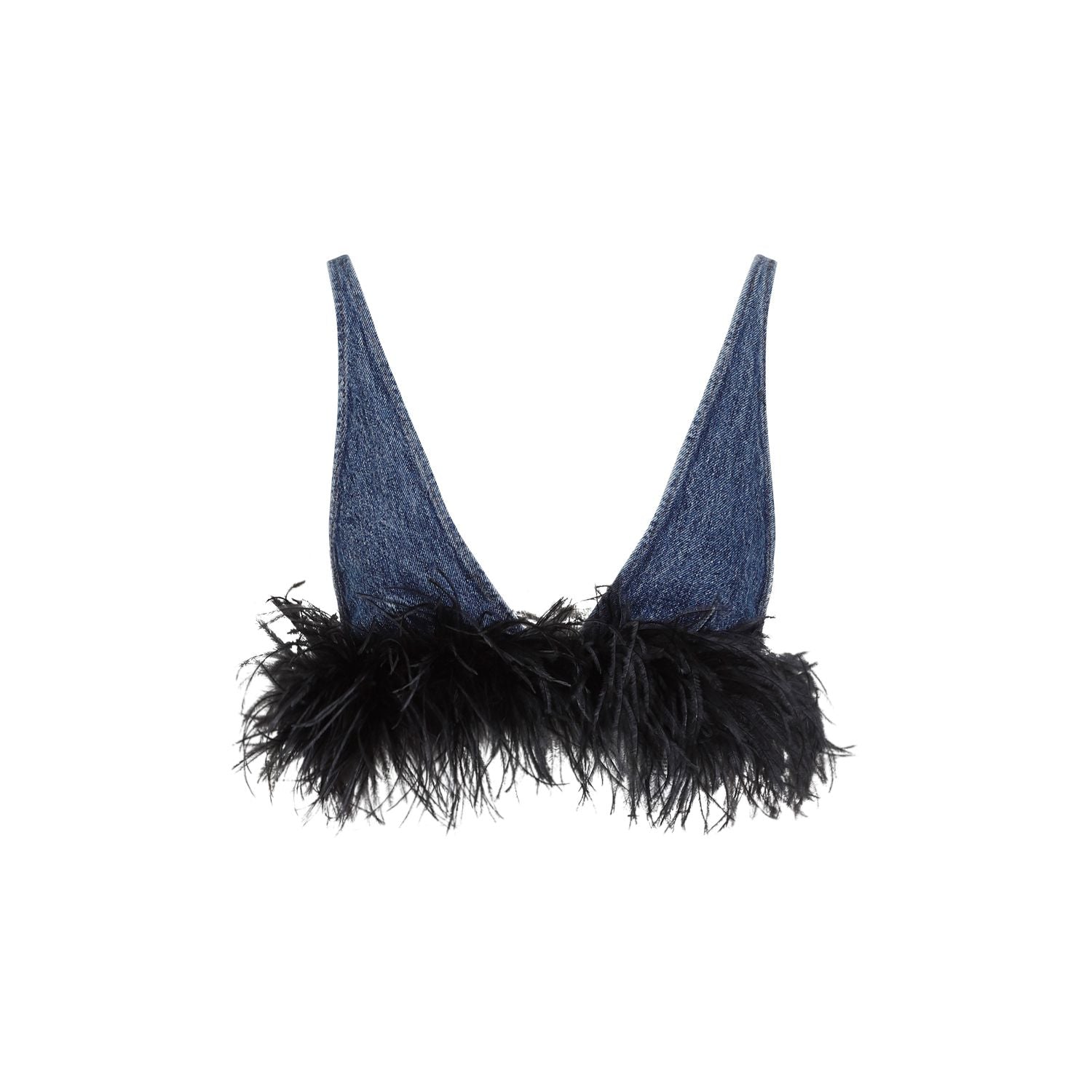 MIU MIU Mini Denim Crop Top for Women