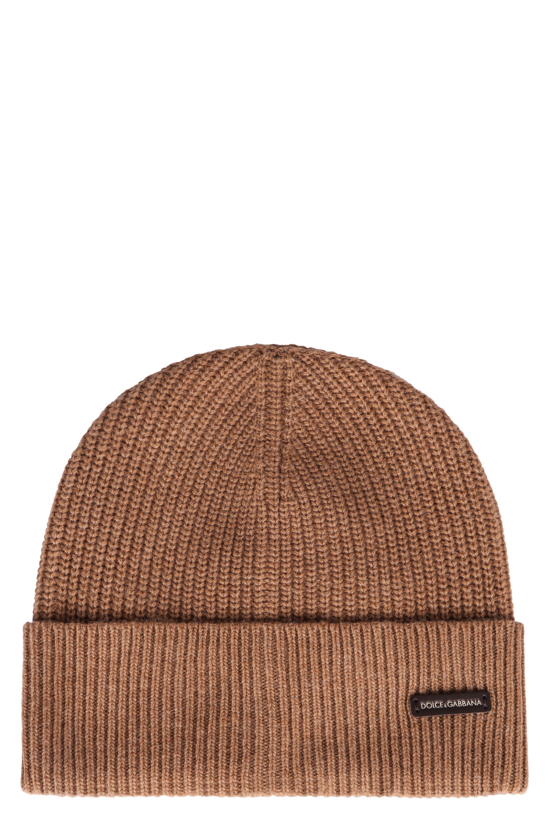 DOLCE & GABBANA Ribbed Knit Beanie with Turn Up Brim for Men