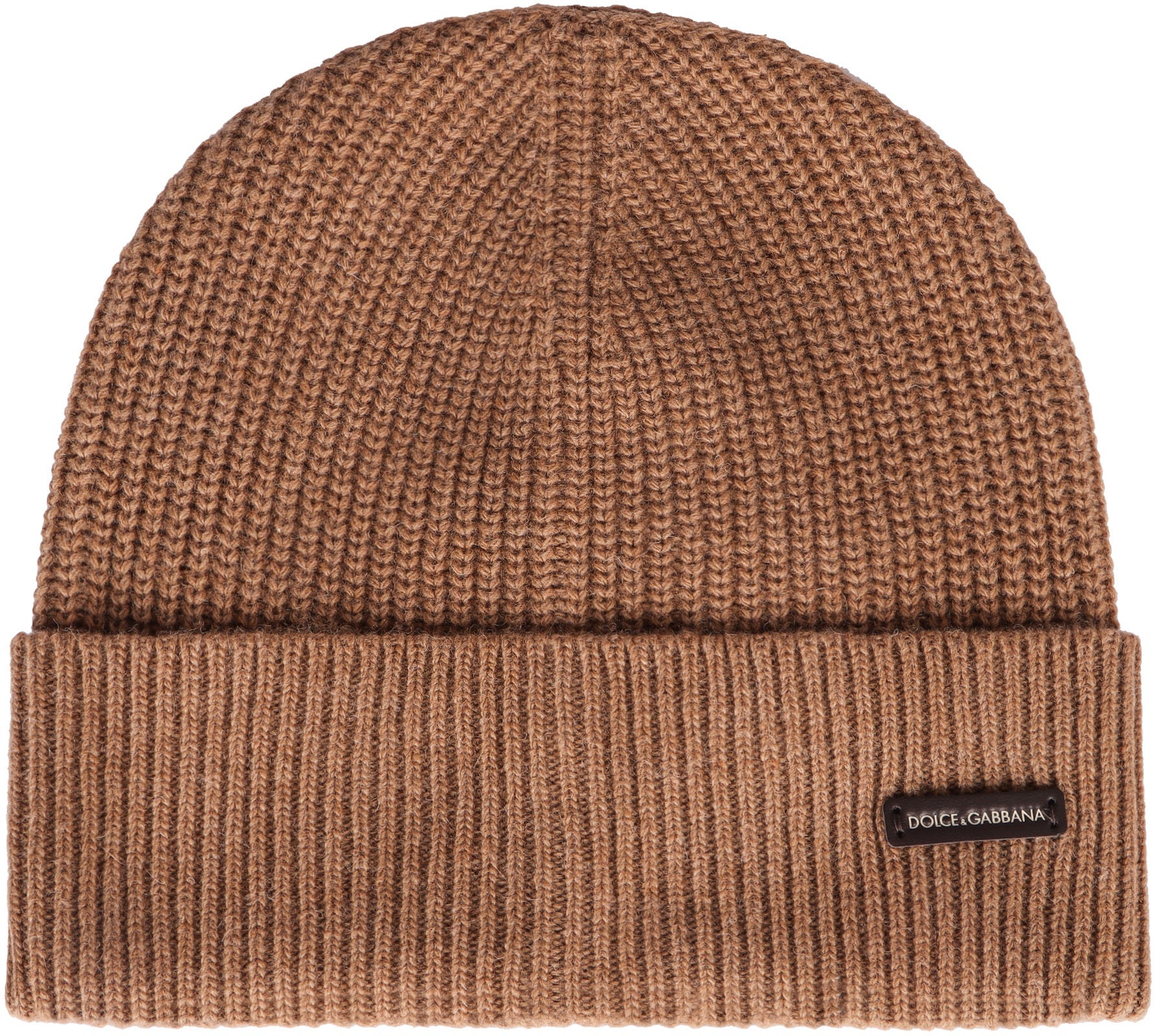DOLCE & GABBANA Ribbed Knit Beanie with Turn Up Brim for Men