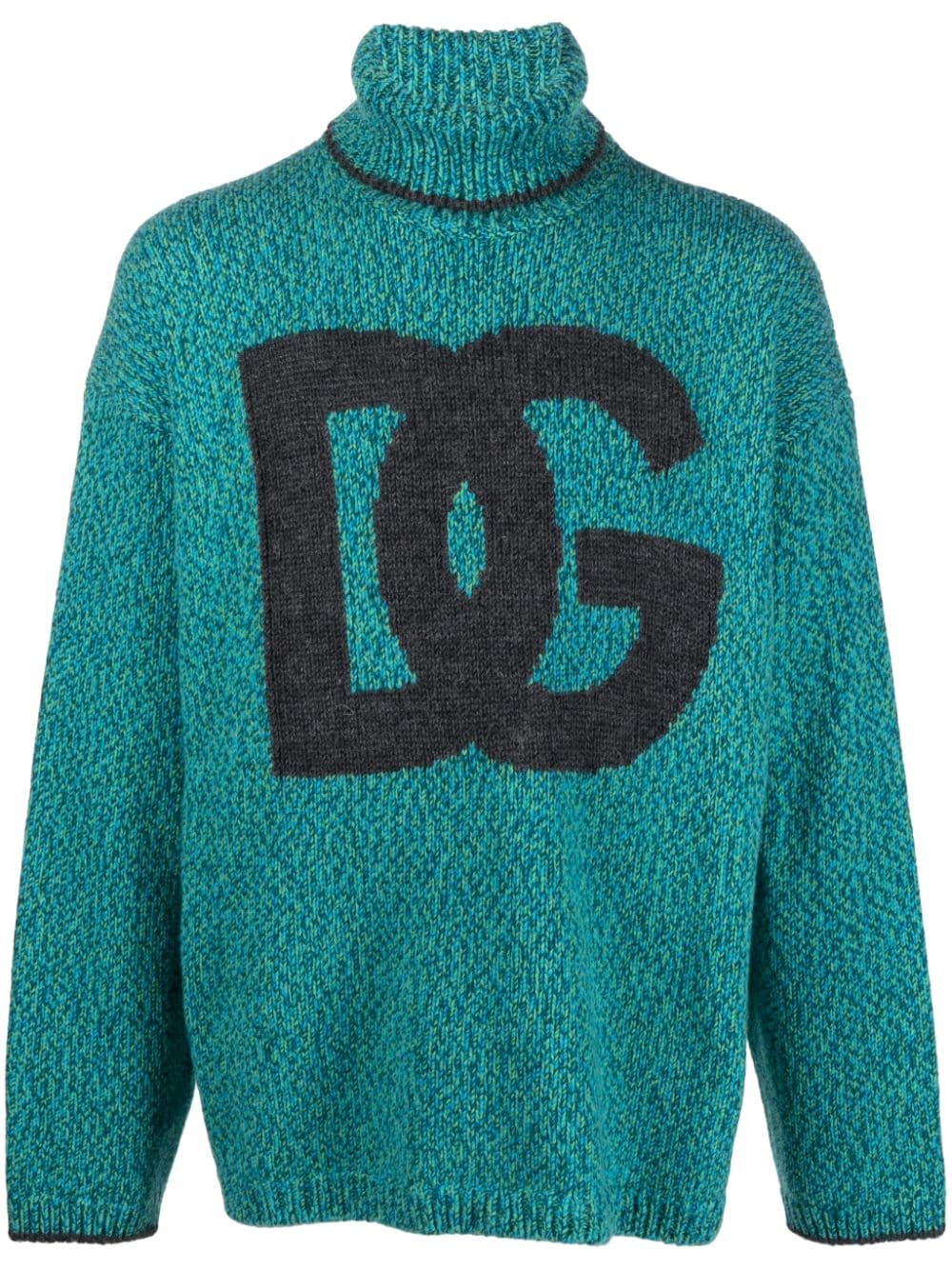 DOLCE & GABBANA High Neck Wool Blend Sweater for Men