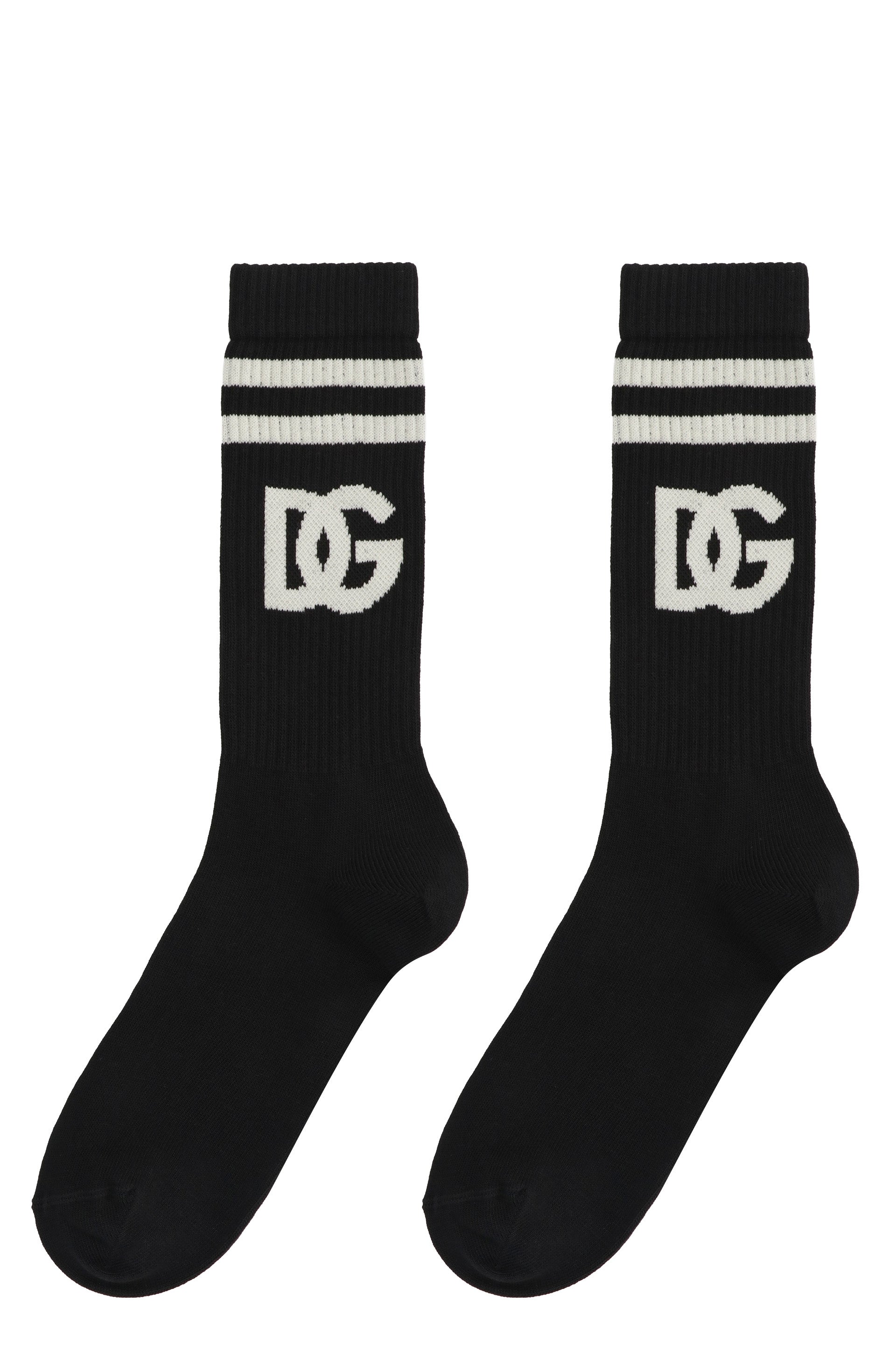 DOLCE & GABBANA Logo Cotton Blend Socks for Men