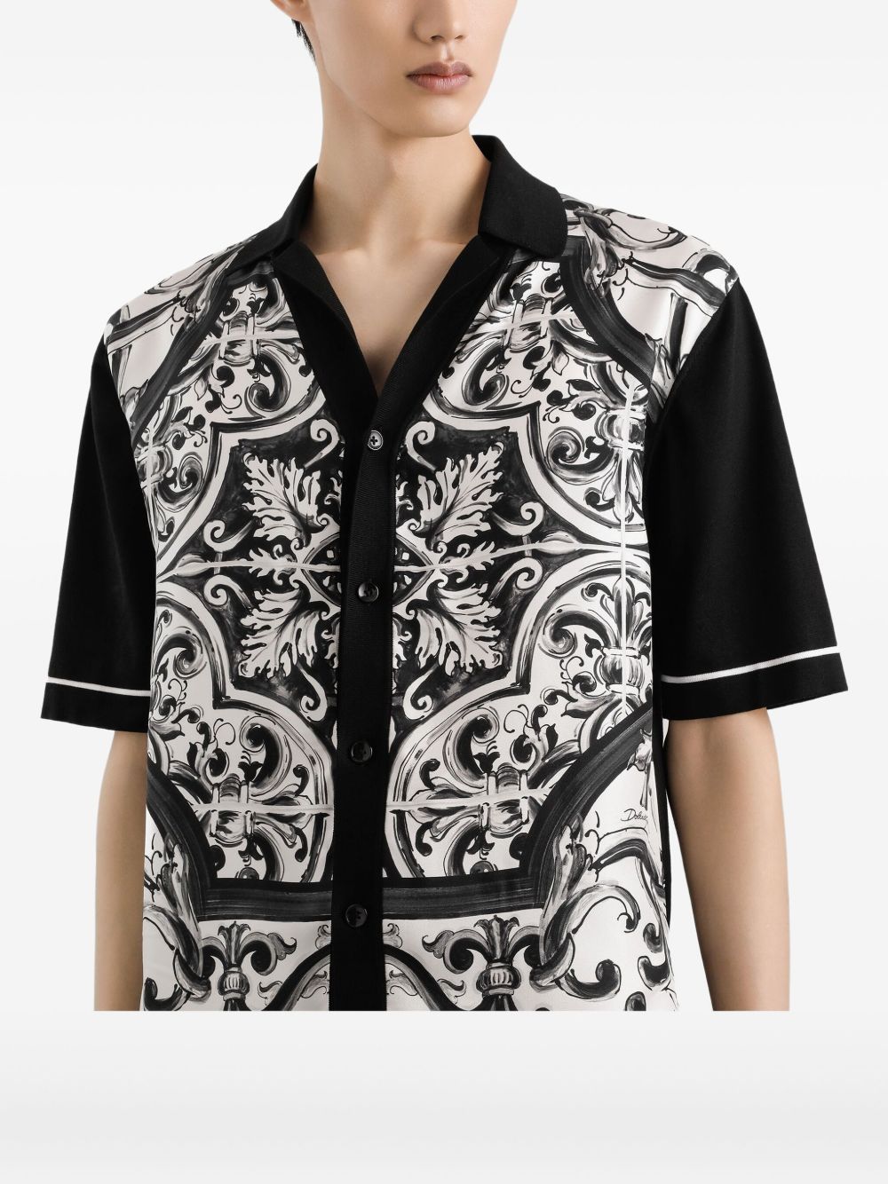 DOLCE & GABBANA Majolica-Print Oversized Shirt - Size S