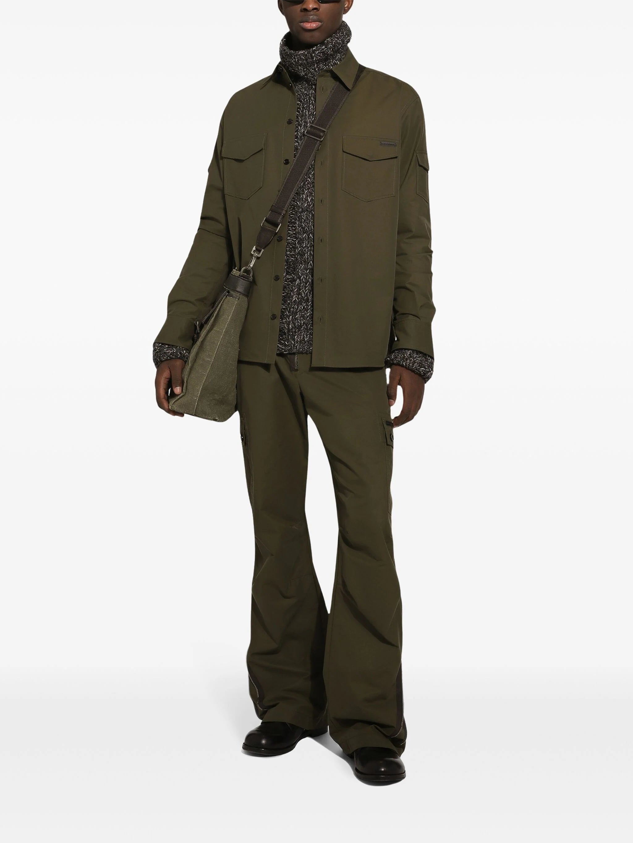 DOLCE & GABBANA Stylish Multicolor Wool Silk Turtleneck for Men