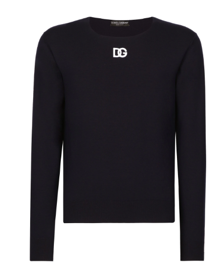 DOLCE & GABBANA Embroidered Virgin Wool Sweater for Men