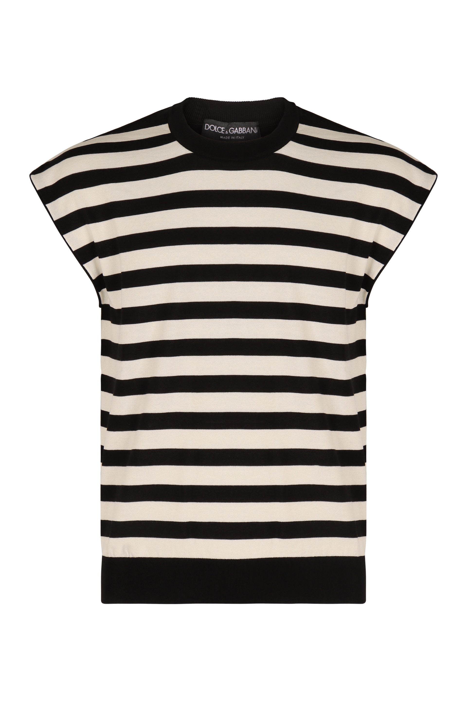 DOLCE & GABBANA Striped Cotton Sweater for Men - SS25 Collection
