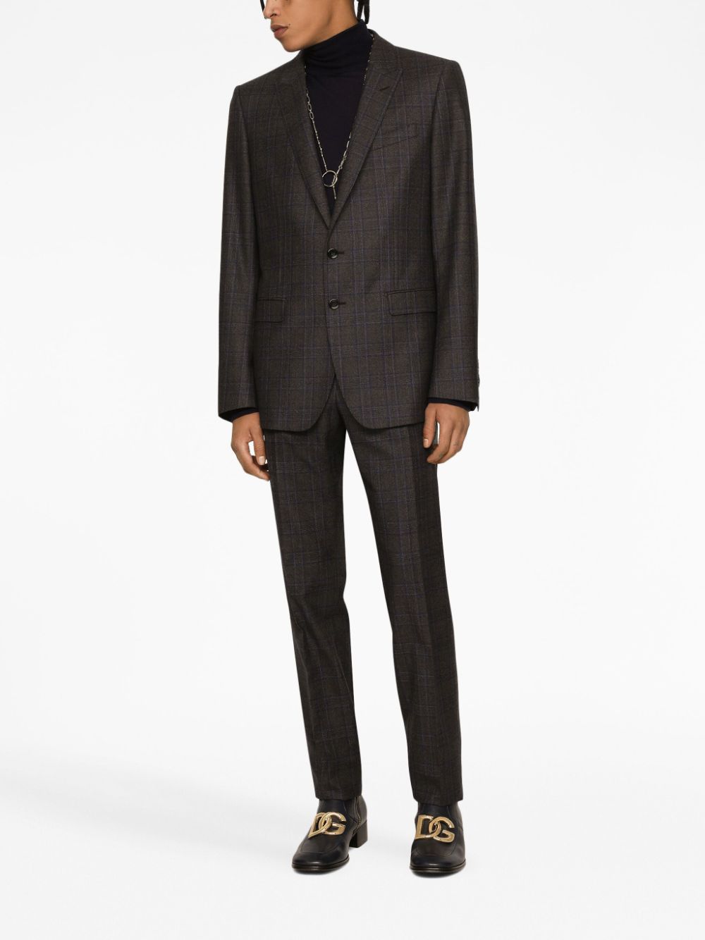 DOLCE & GABBANA Tailored Check Wool Trousers (Men's)