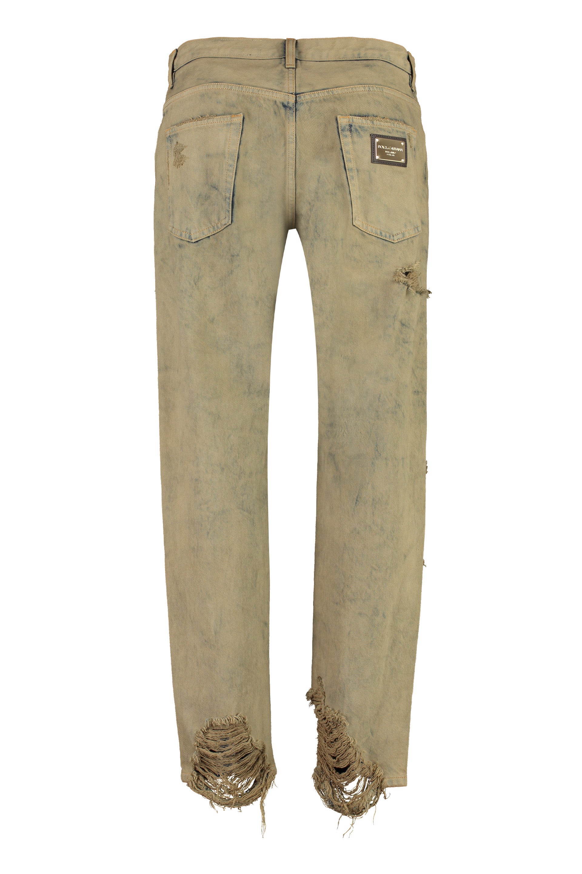 DOLCE & GABBANA Loose 5-Pocket Distressed Jeans for Men