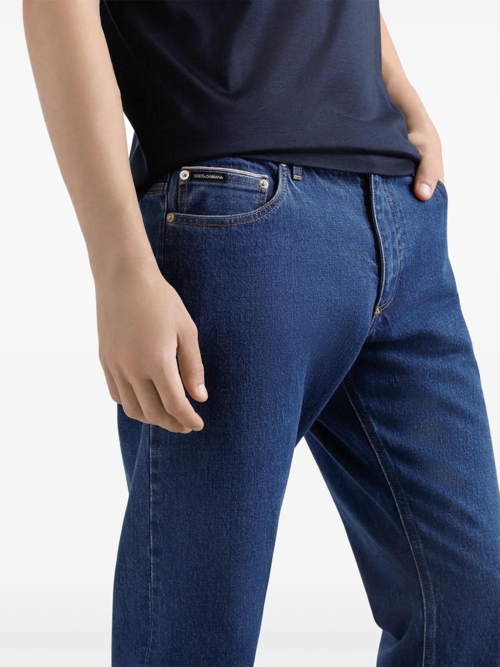DOLCE & GABBANA Regular Fit Denim Jeans with Logo Tag