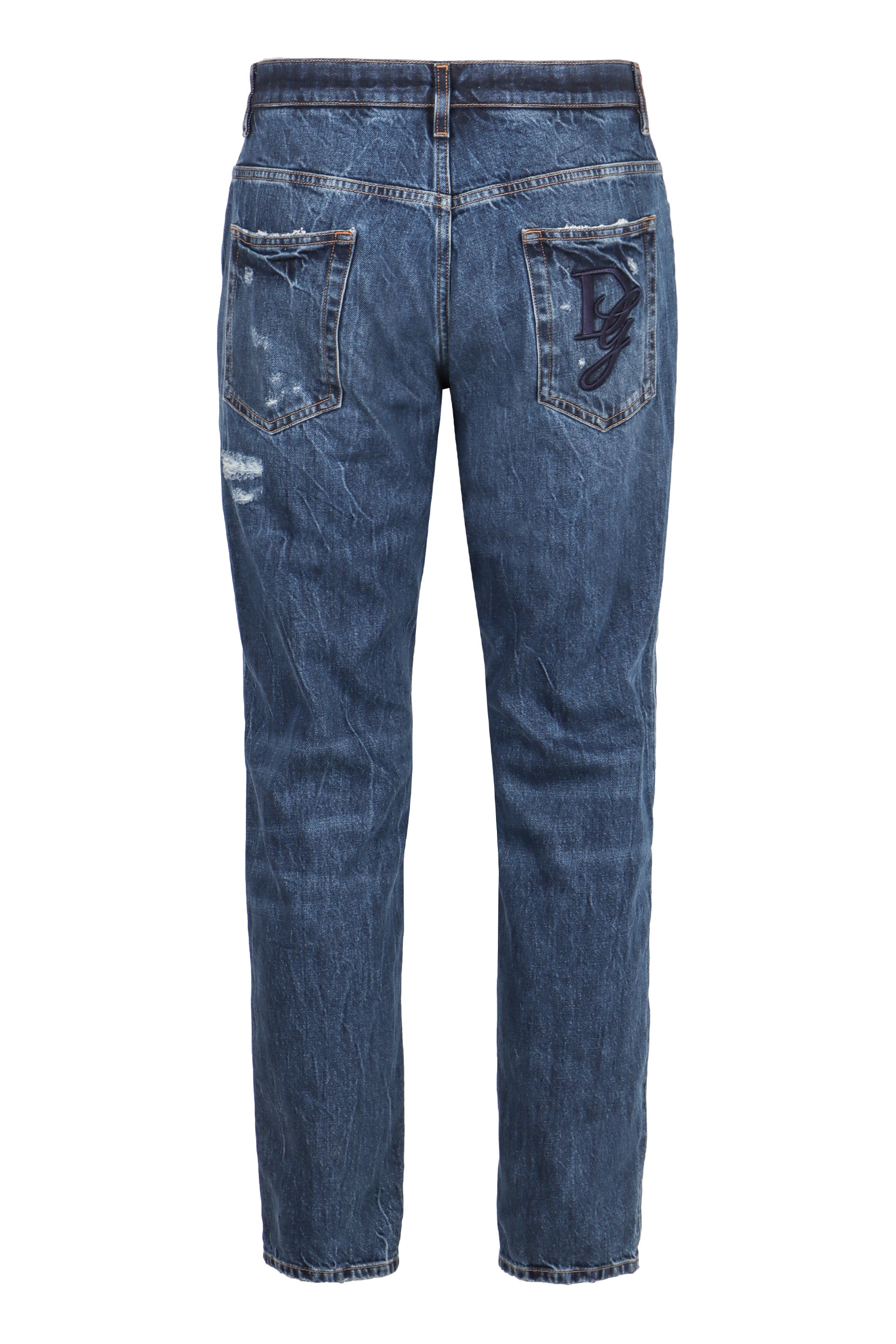 DOLCE & GABBANA Men's Distressed Loose-Fit Jeans