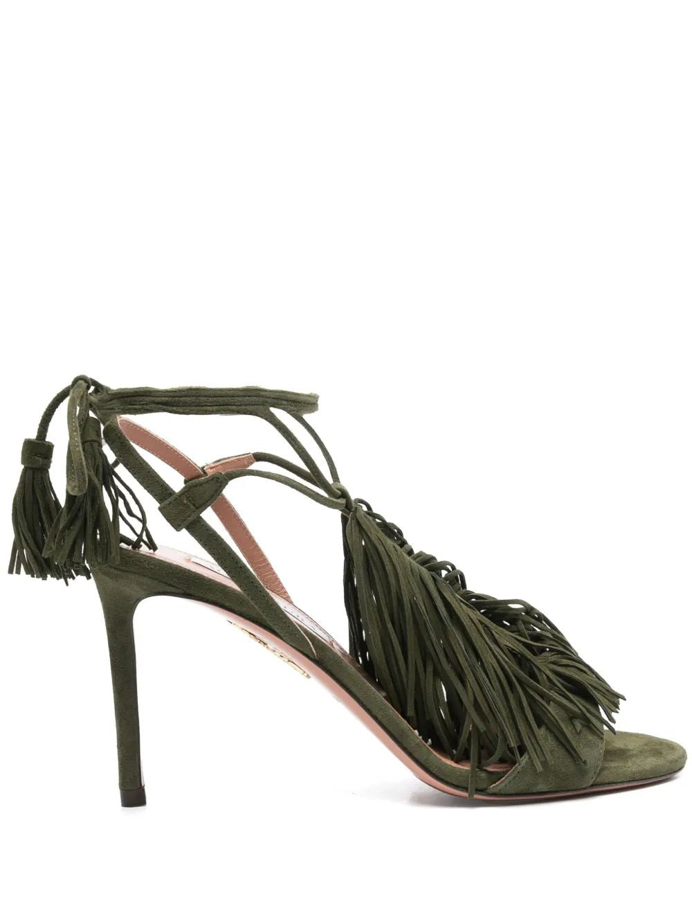 AQUAZZURA Elegant Suede Sandal 85 for Women