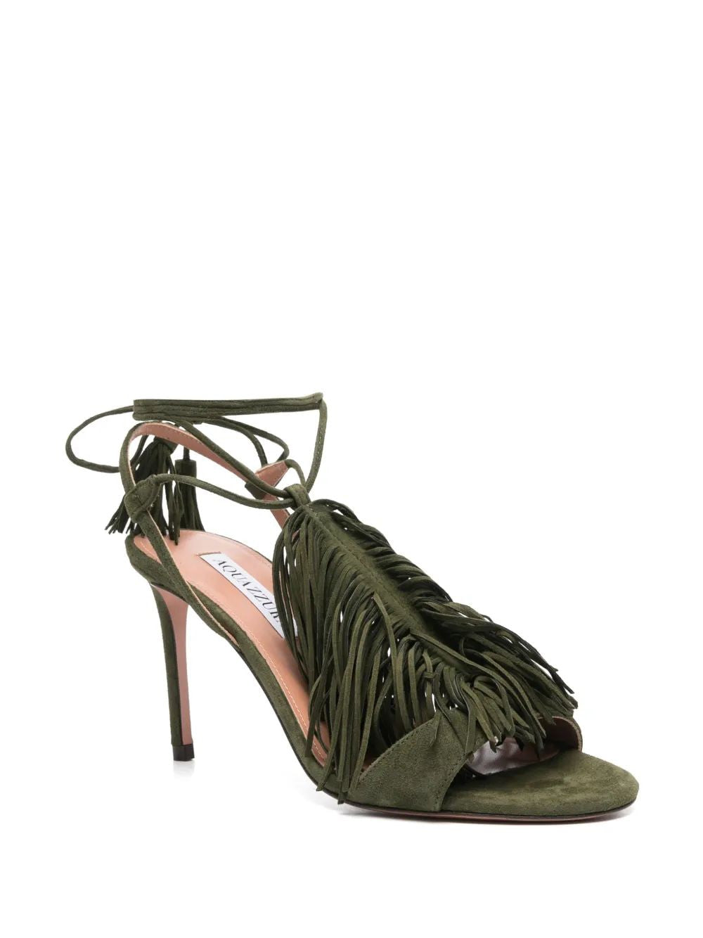 AQUAZZURA Elegant Suede Sandal 85 for Women