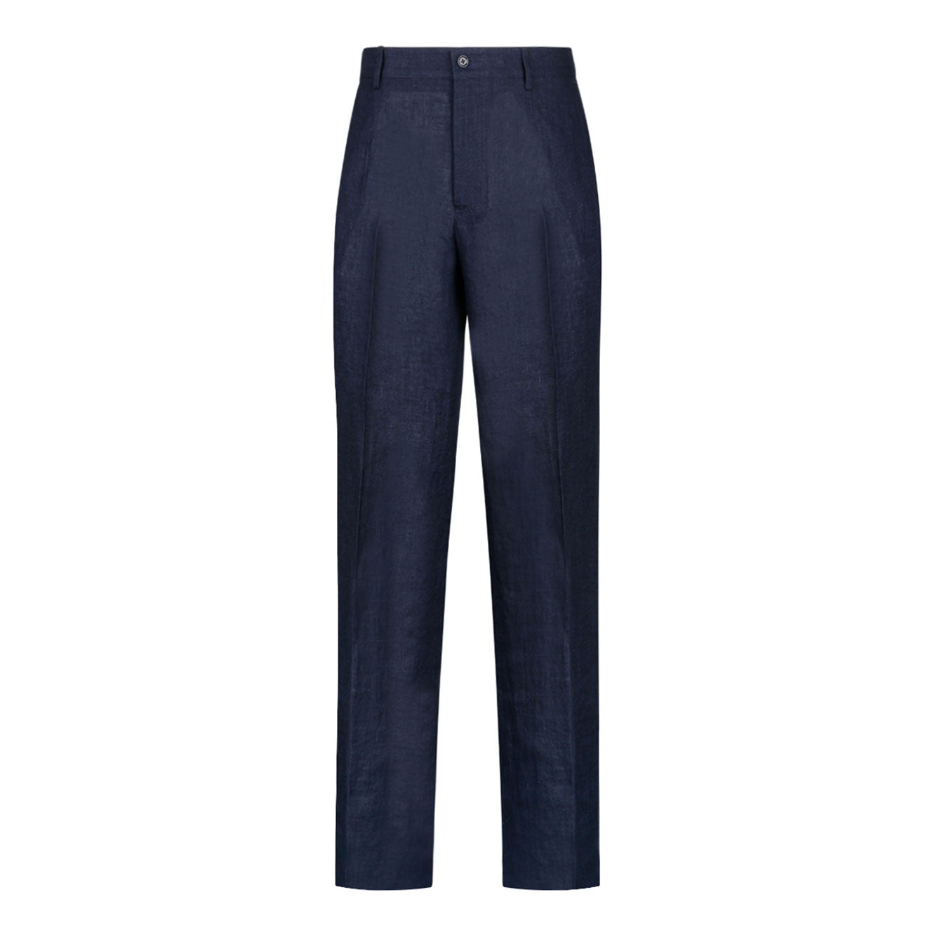 DOLCE & GABBANA Linen Trousers for Men - Melange Azzurri Fit