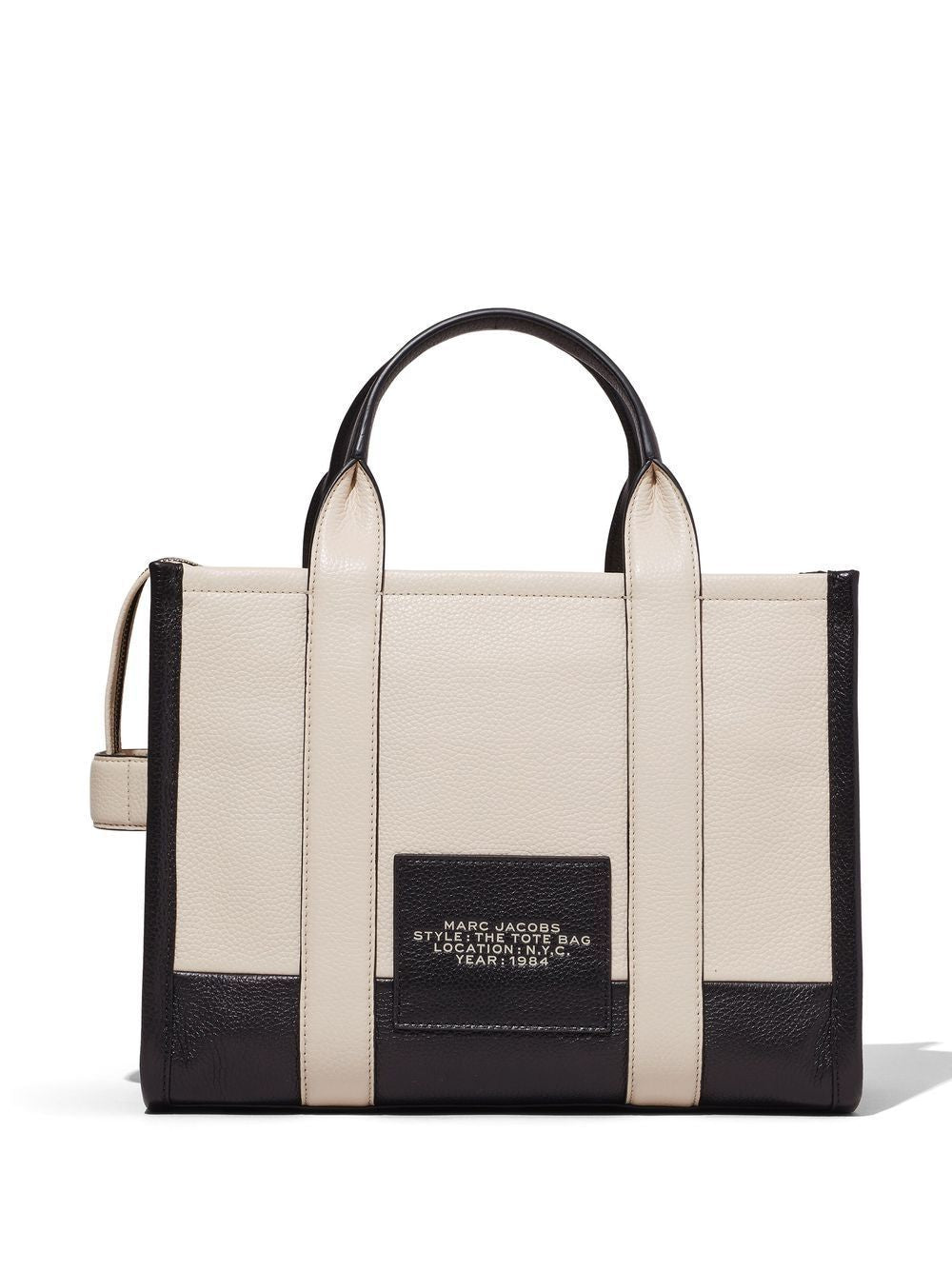 MARC JACOBS Two-Tone Leather Medium Tote Handbag