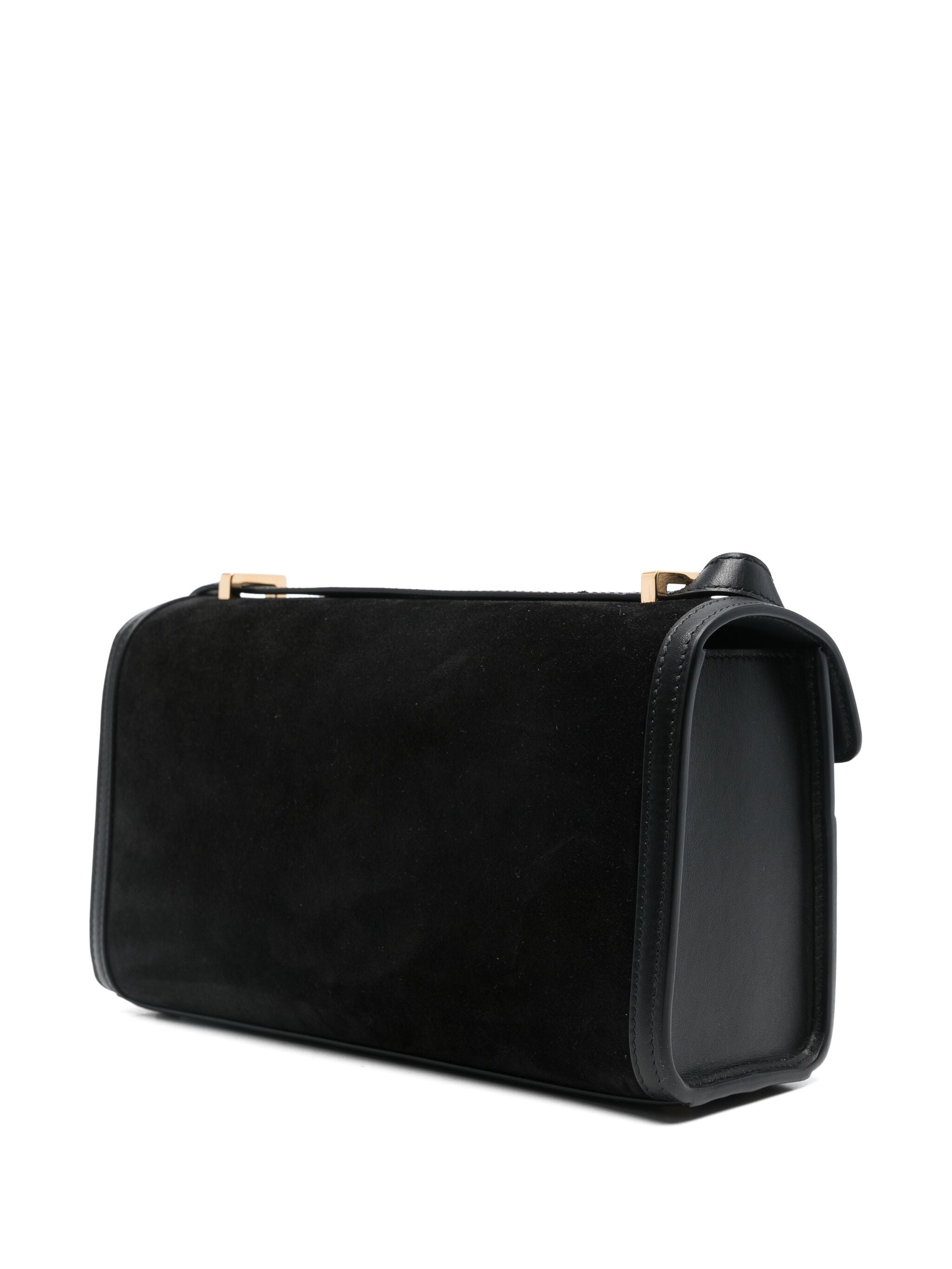 SAVETTE Symmetry 26-Inch Suede Mini Handbag with Smooth Leather Trim