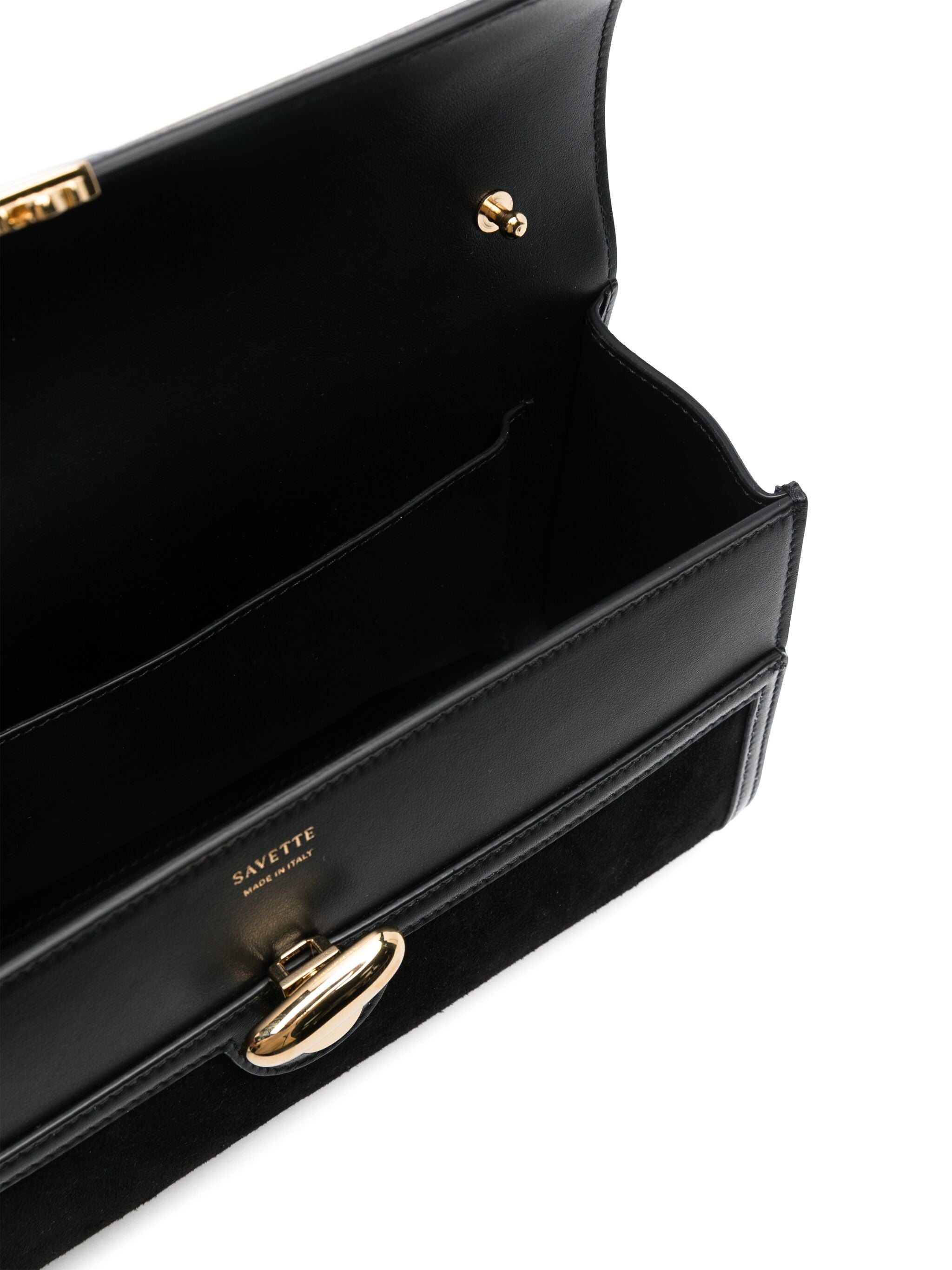 SAVETTE Symmetry 26-Inch Suede Mini Handbag with Smooth Leather Trim