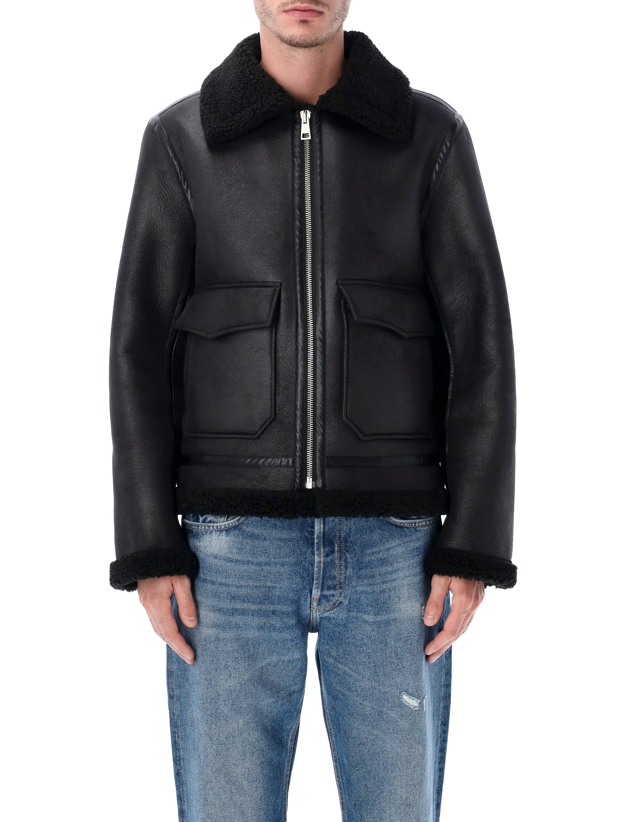 A.P.C. Tommy Faux Sheepskin Jacket - Size L