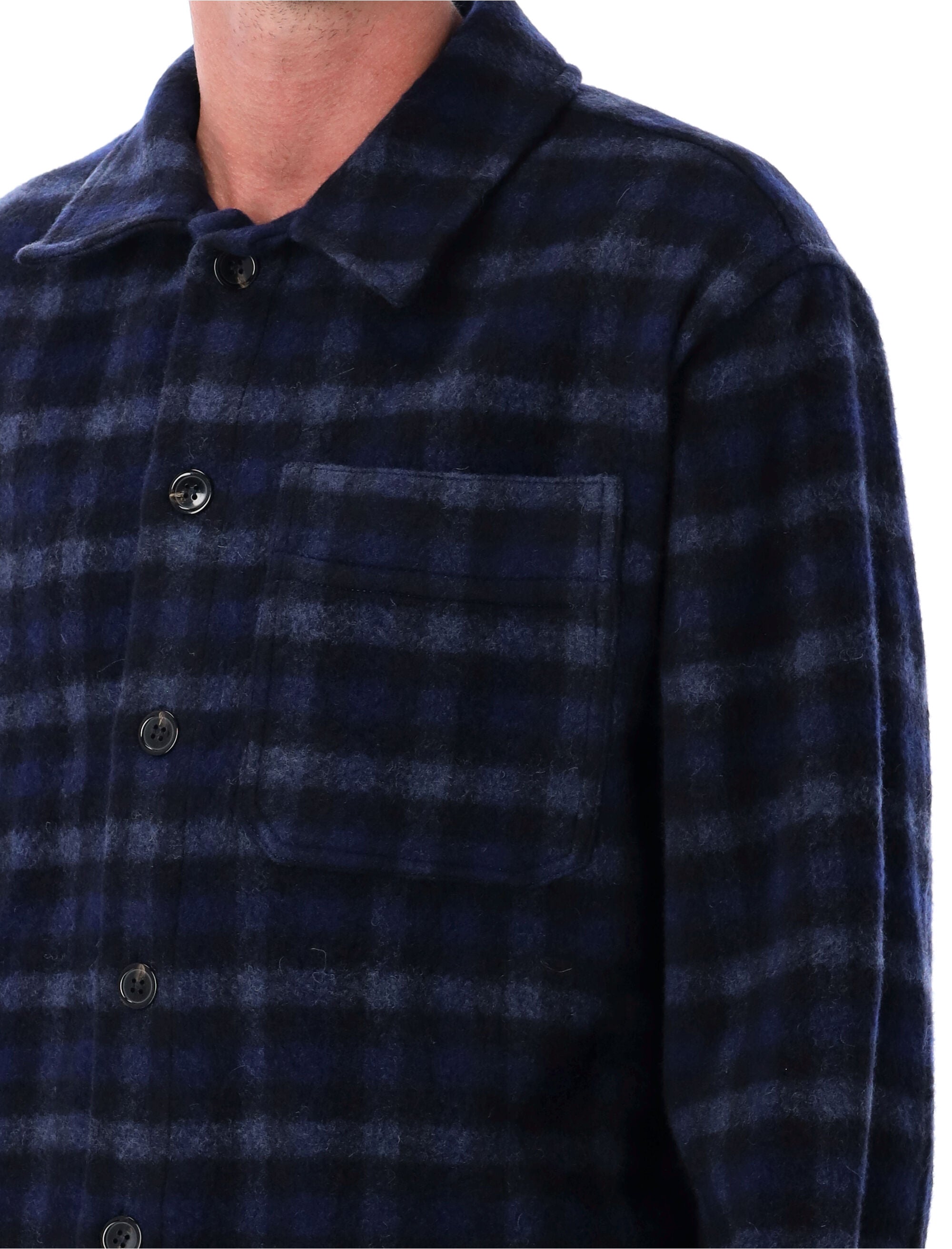 A.P.C. Checkered Design Wool Overshirt - Size L