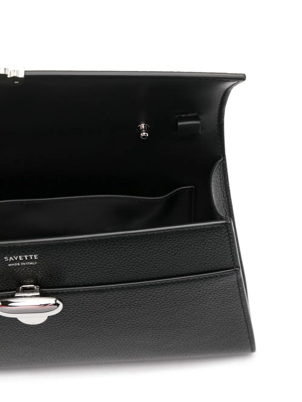 SAVETTE Symmetrical Grained Leather Shoulder Handbag