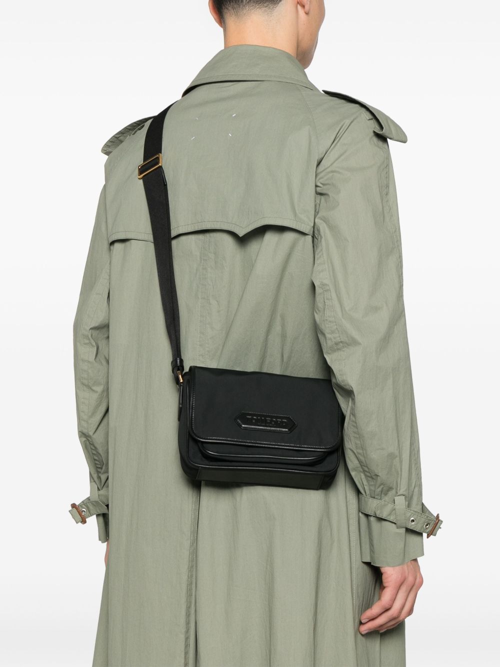 TOM FORD Recycled Nylon Messenger Handbag with Foldover Top