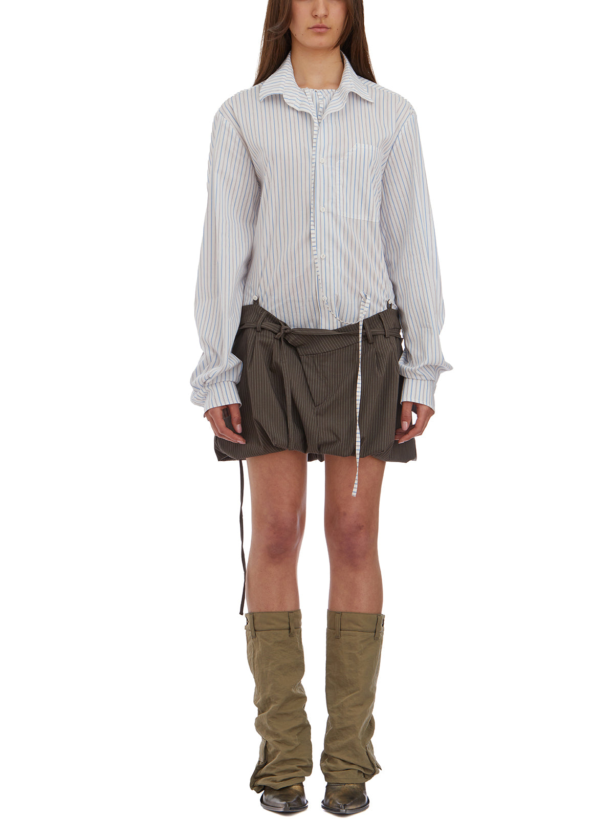 OTTOLINGER Adjustable Waist Mini Suit Shirt for Women