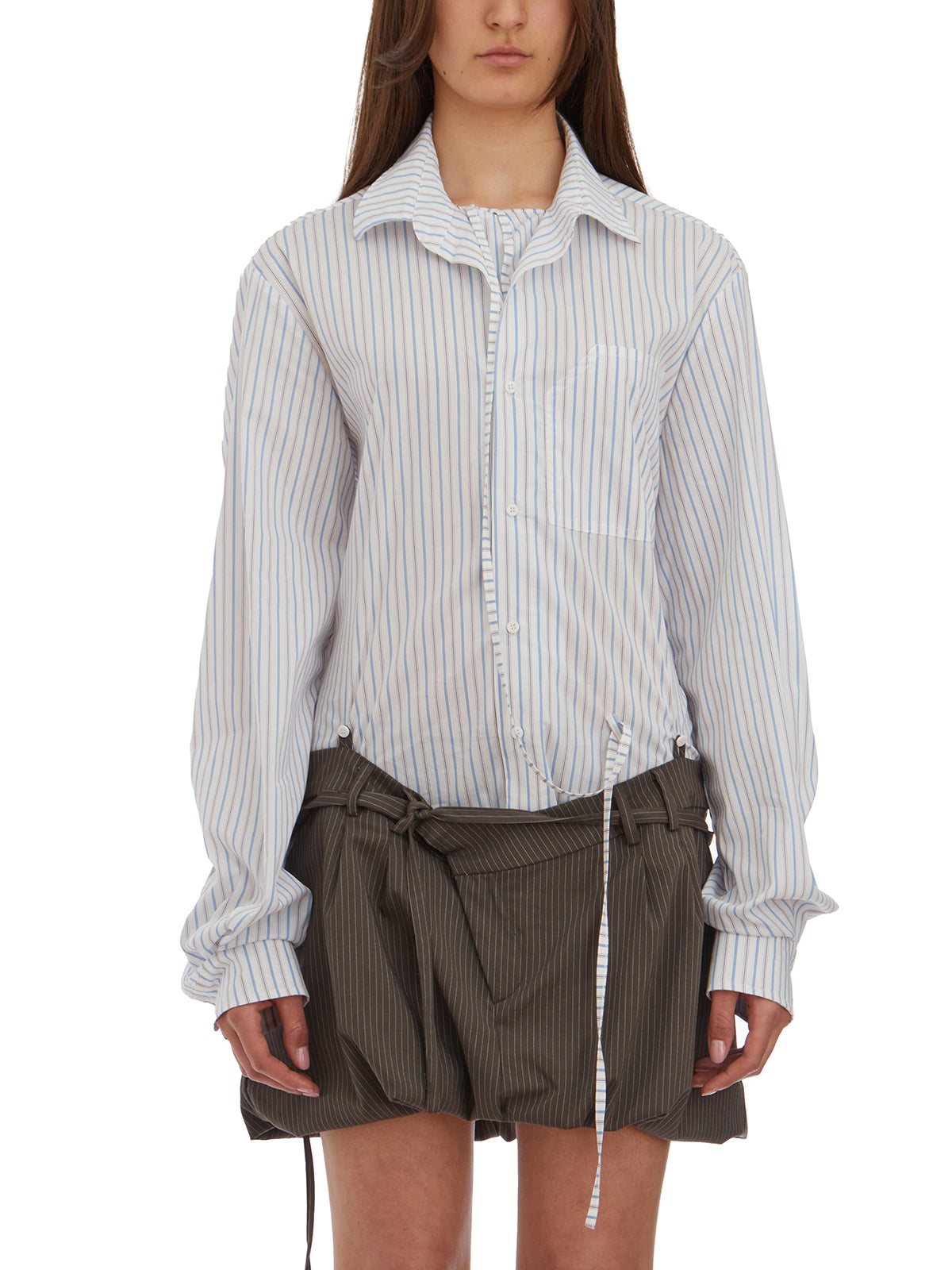 OTTOLINGER Adjustable Waist Mini Suit Shirt for Women